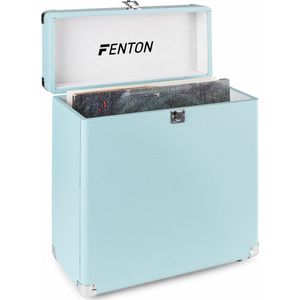 Platenkoffer - Fenton RC30 platenkoffer voor 30 - 35 platen - Geschikt voor alle formaten - Flanellen voering - Blauw