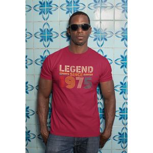 50 jaar cadeau verjaardag - 1975 Jaar Rood T-shirt Heren - Maat S - Legend Since - Retro - Verjaardag Cadeau Mannen - Limited Edition