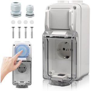 Buitenstopcontact met Schakelaar - IP66 Waterdicht Tuinstopcontact voor Buitengebruik