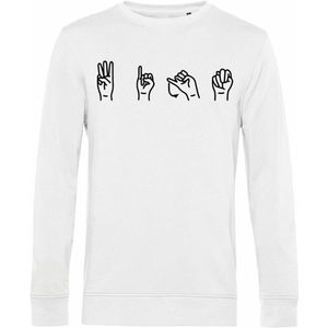 7431 - Sweater - Gebarentaal; Wijn-White-M
