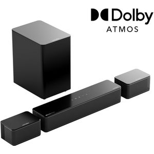 ULTIMEA 5.1-kanaals Dolby Atmos-soundbar met draadloze subwoofer, 2 surround-luidsprekers - Zwart