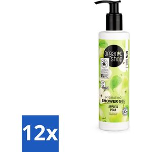 Organic Shop - Douchegel Apple & Pear - Verfrissend en Hydraterend - 280 ml - Voordeelverpakking - 12 stuks