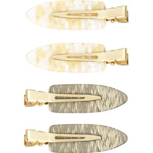 Haarclips Marmer - Beige - Geel - Goud