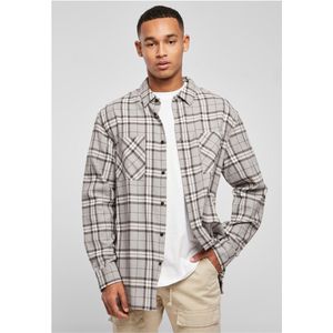 Urban Classics - Long Oversized Check Overhemd - 5XL - Grijs/Zwart