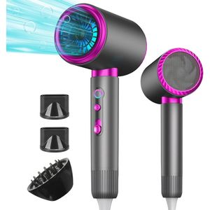 2400W Ionische Haardroger - Snelle en Stil Haarstyler met 3 Snelheden en Diverse Accessoires