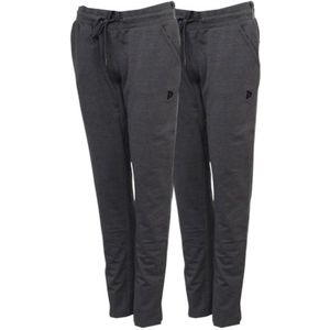 2-Pack Donnay - Stretch Joggingbroek met rechte pijp (Nadia) - Sportbroek - Dames - Charcoal-marl (037) - maat S