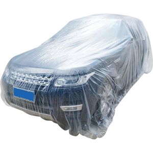 Doorzichtige Plastic Wegwerp Autohoes - Universele Elastische Band - Autohoezen voor Regenstof - Garagehoes Waterdicht Stofdicht - Autobeschermhoes Tijdelijk Gebruik .
