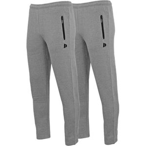 2-Pack Donnay - Joggingbroek met rechte pijp - sportbroek - Heren - Maat S - Silver-marl (032)