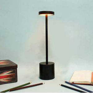 Cosy Casa® - Tafellamp oplaadbaar - Zwart - Dimbaar - 3 lichtkleuren - Aluminium - Sfeerverlichting - Eettafel lamp - 35cm