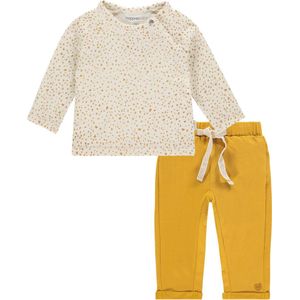 Noppies - Kledingset - 2 delig - Broek Cedar City Narcissus - Shirt Camp Hill Whisper White - Maat 68