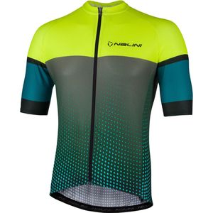 Nalini - NEW CROSS - Fietsshirt - Groen - Geel - Korte Mouwen