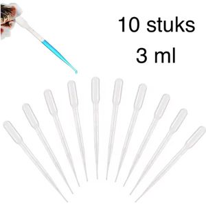 10 stuks premium pipet voor vloeistoffen - 3 ml - doseerpipet - plastic pipet - pasteur pipet - whisky pipet