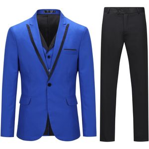 Allthemen Slank Driedelig Herenpak - Colorblock - S