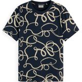 Scotch & Soda T-shirt met normale pasvorm, Lint Navy Aop V460, XS