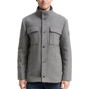 Tom Tailor - Winterjas - MidGrijs - Heren - 2-in-1 Wollen Jas - 1046984
