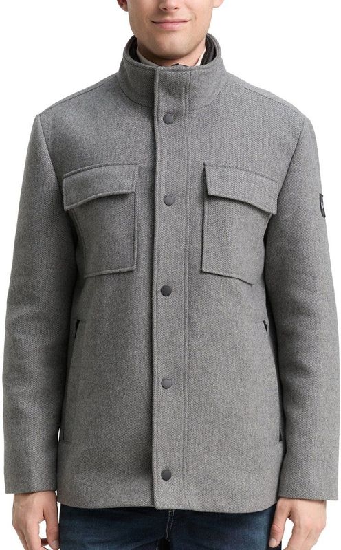 Tom Tailor - Winterjas - MidGrijs - Heren - 2-in-1 Wollen Jas - 1046984