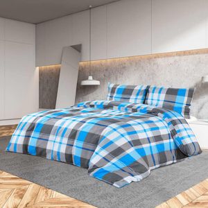 The Living Store Dekbedovertrek - Comfort - Beddengoed - 200 x 200 cm - Blauw/Grijs