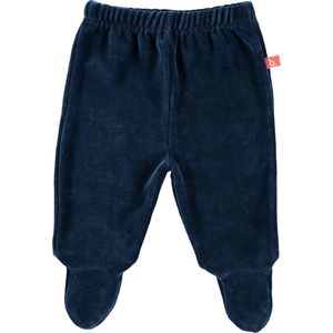 Baby broekje velours met voet donkerblauw 56