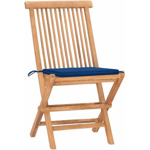 The Living Store 3-delige Tuinset inklapbaar met kussen massief teakhout - Eetkamerstoel - Teak Meubels - Buitentafels - Tuinstoelen - Tuinsets
