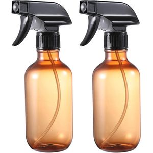 Bruine spuitflessen voor planten en haar - 300 ml kunststof verstuivers met verstelbare sproeikop
