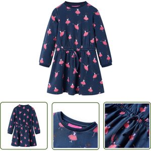 vidaXL Meisjesjurk - Kinderjurk - Kinderjurk 116 marineblauw - Blauwe Jurk - Jurkje - Zomerjurk
