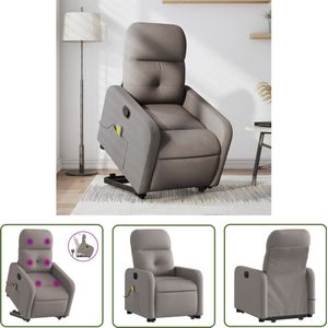 vidaXL Massagestoel - Stapstoel - Sta-op-massagestoel verstelbaar stof taupe - Elektrisch Bedienbare Stoel - Verstelbare Stoel - Comfortstoeltje