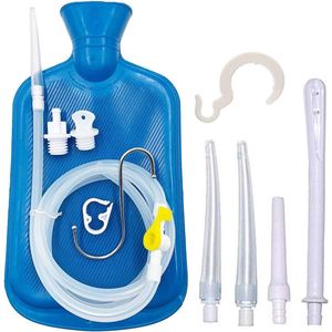 Cuhostki - 1 Stuk - Klysma set - Premium Irrigation Set - Medisch Silicone Klysma Set - Medisch Silicone Huisgebruik Klysma Apparaat (2L) - Blauw - High-End Model - Rubber Zak - 5.0 Voeten Slang - 3 Tips - Waterkraan