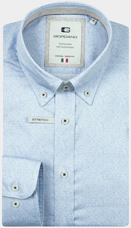 Giordano - Loretto - Casual Hemd - Blauw - Lange Mouw - 527826/61