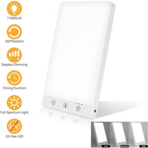 Lichttherapielamp ter Preventie van Seizoensgebonden Depressie, met Geheugenfunctie, Timer en Touchbediening