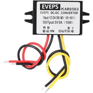 DC-DC 12V 24V 36V 48V To 5V 3A Converter Power Supply Module for Car LED Screen Camera Fan Water Pump Motor Router