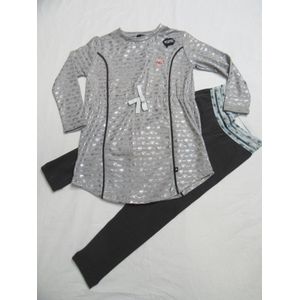 rumbl , meisjes, jurk+ legging , grijst / donker grijst  , 116/122 of 6-7 jaar