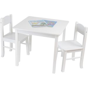 Witte houten tafel & 2 stoelenset (TF5303)