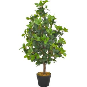 vidaXL Kunstplant met pot laurierboom 90 cm groen - Kunstplant - Kunstplanten - Kunstbloem - Kunstbloemen