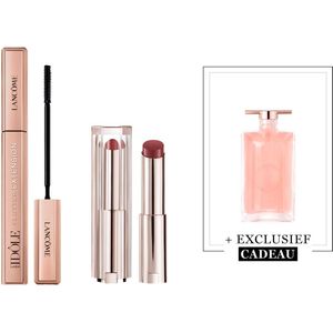 Lancôme Lash Idôle Flutter Extension Mascara Zwart - 01 True Black & Lancôme Lip Idôle Squalane-12 Butterglow™ Glowy Lippenbalsem - Sheiks Rosy Nude 50 + Cadeau