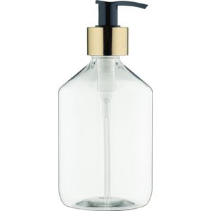 Lege Plastic Fles Apothekersfles 500 ml PET - Transparant - met gouden pomp - set van 10 stuks - navulbaar - leeg