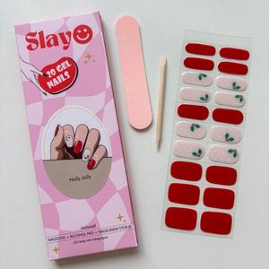 Slayo© - Gellak Stickers - Holly Jolly - Nagelstickers - Gel Nail Wrap - Nail Art Stickers - Kerst Nagels - Gellak Nagels - Gel Nagel Stickers - LED/UV lamp nodig