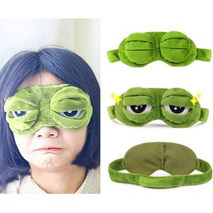 New Age Devi - Super-zachte, grappige pepe oogmasker met pluche blinddoek: Perfect voor kinderen, meisjes en volwassenen (Groene Kikker) Pepe the frog