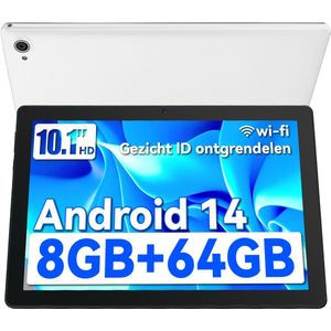 Hotlight C10 - Android 14 Tablet - 10.1 inch - 8(3+5)GB RAM/64GB ROM– 5000mAh - Wit