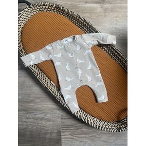 Boxpakje Beige Ganzen - Beige/Wit - Little Adventure - Maat 62/68 - Dierenprint - GOTS keurmerk