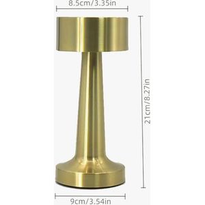 Living - taffellamp - sfeerlamp - nachtlamp - oplaadbaar - touch - dimbaar - kleur goud - draadloos - cadeau - kerst