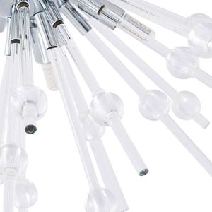 Lucande - plafondlamp design - 6 lichts - ijzer, glas - H: 29 cm - G9 - chroom, helder