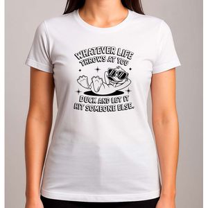 WHATEVER LIFE THROWS - T Shirt - Funny - Sarcasm - GoodVibes - GoedeVibes - SoCute - ZoLief - CutieVibes - Schattig