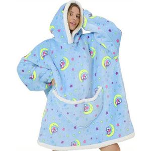 Hoodie Deken Met Mouwen - Plaid - Knuffeldeken - Onesie - Fleece Blanket - Dames - Heren - Kinderen - Extra Zacht & Warm - Eenhoorn