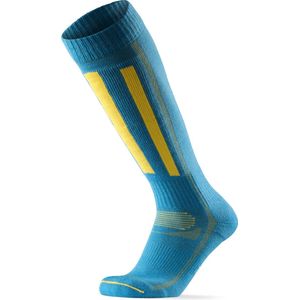 DANISH ENDURANCE - Skisokken - Blauw/Neongeel - van Merino Wol - 43-47
