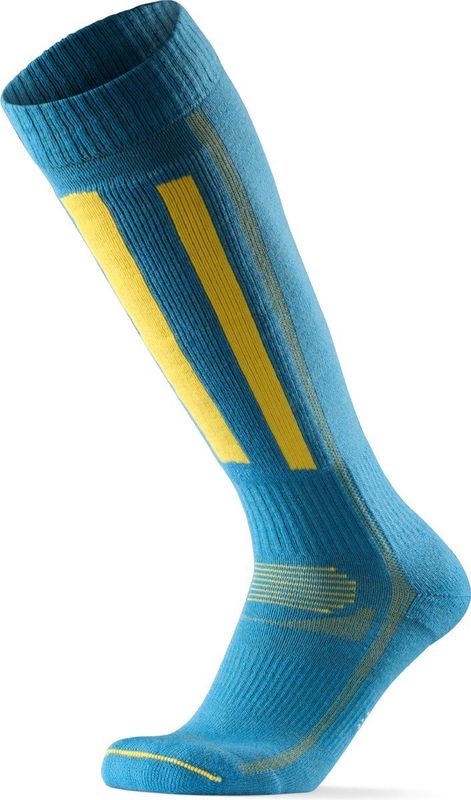 DANISH ENDURANCE - Skisokken - Blauw/Neongeel - van Merino Wol - 43-47