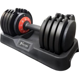 KRATØX 1 Stuk Verstelbare Dumbbell 5KG t/m 25KG - Selective Dumbbell - Halterset - Gewichten Set - Krachttraining - Zwart