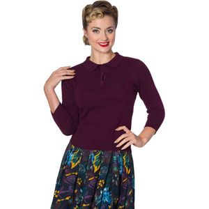 Dancing Days Longsleeve top -M- AUDRY BUTTON KNIT Paars