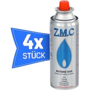 Gas Cartridge - Butaangas Navulling voor Gasflessen en Gasbussen - Butaangaspatronen - Geschikt voor Koken - Camping en Verwarming - 227g - 4 Stuks