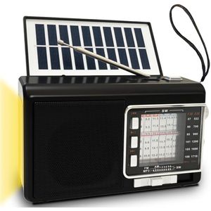 Azomor® Draagbare radio met zonnepaneel en Bluetooth voor avontuurlijke uitstapjes