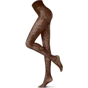 Oroblu Abstract mystery fantasie panty 40 den maat S bruin melange